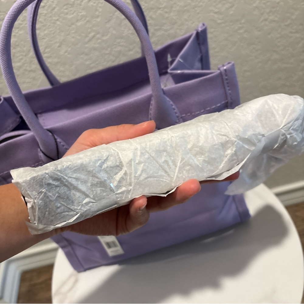 Marc Jacobs Lavender Canvas Tote With White Logo View 4